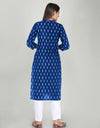 Plain Solid Kurti Tagai knee length Blue