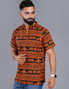 Khatushyam Ji Half Sleeves Short Orange Black Kurta