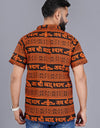 Khatushyam Ji Half Sleeves Short Orange Black Kurta