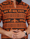 Khatushyam Ji Half Sleeves Short Orange Black Kurta