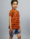 Khatushyam Ji Half Sleeves Short Orange Kurta