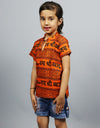 Khatushyam Ji Half Sleeves Short Orange Kurta