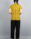 Khatushyam Ji Half Sleeves Short Yellow Kurta With Pocket and Button