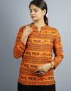 Khatushyam Ji Full Sleeves Short Orange With Pocket and Button