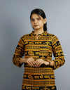 Khatushyam Ji Full Sleeves Short Yellow Black With Pocket and Button