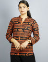 Khatushyam Ji Full Sleeves Short Orange Black With Pocket and Button