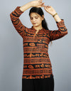 Khatushyam Ji Full Sleeves Short Orange Black With Pocket and Button