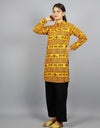 Khatushyam Ji Full Sleeves Long Yellow Kurta With Pocket and Button