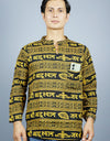 Khatushyam Ji Long Sleeves Short Yellow Black Kurta With Pocket and Button