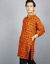 Khatushyam Ji Full Sleeves long Orange Kurta With Pocket and Button