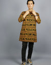 Khatushyam Ji Full Sleeves long Yellow Black Kurta With Pocket and Button