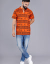 Jai Shree Ram Half Sleeves Short Orange Kurta