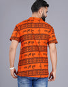 Jai Shree Ram Half Sleeves Short Orange Kurta