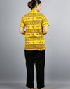 Jai Shree Ram Half Sleeves Short Yellow Kurta with Pocket and Button