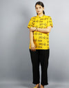 Jai Shree Ram Half Sleeves Short Yellow Kurta with Pocket and Button