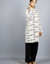 Jai Shree Ram Full Sleeves Long White Kurta with Pocket and Button