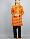 Jai Shree Ram Full Sleeves Long Orange Kurta with Pocket and Button