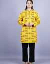 Jai Shree Ram Full Sleeves Long Yellow Kurta with Pocket and Button