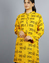 Jai Shree Ram Full Sleeves Long Yellow Kurta with Pocket and Button