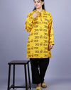 Jai Shree Ram Full Sleeves Long Yellow Kurta with Pocket and Button