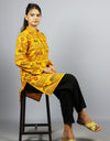 Jai Shree Ram Full Sleeves Long Yellow Kurta with Pocket and Button