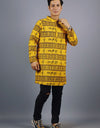 Jai Shree Ram Full Sleeves Long Yellow Kurta with Pocket and Button