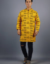 Jai Shree Ram Full Sleeves Long Yellow Kurta with Pocket and Button