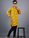 Jai Shree Ram Full Sleeves Long Yellow Kurta with Pocket and Button