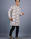 Jai Shree Ram Full Sleeves Long White Kurta with Pocket and Button