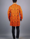 Ram Mandir Full Sleeves Long Orange Kurta with Pocket and Button