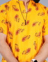 Radhey Radhey Half Sleeves Short Yellow Kurta