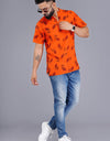 Radhey Radhey Half Sleeves Short Orange Kurta