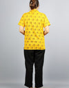 Radhey Radhey Half Sleeves Short Yellow Kurta with Pocket and Button