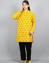 Radhey Radhey Full Sleeves Long Yellow Kurta with Pocket and Button