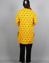 Radhey Radhey Full Sleeves Long Yellow Kurta with Pocket and Button