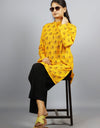 Radhey Radhey Full Sleeves Long Yellow Kurta with Pocket and Button