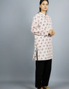 Radhey Radhey Full Sleeves Long White Kurta with Pocket and Button