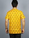 Radhey Radhey Half Sleeves Short Yellow Kurta with Pocket and Button