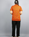 Mahakal Half Sleeves Short Orange Kurta with Pocket and Button