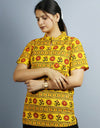 Mahakal Half Sleeves Short Yellow Kurta with Pocket and Button