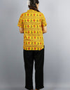 Mahakal Half Sleeves Short Yellow Kurta with Pocket and Button