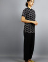 Om Printed Kurtis Half Sleeves Black Short Kurta for Women