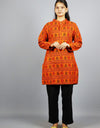 Mahakal & Om Print Full Sleeves Printed Cotton Blend Straight Kurta for Women