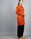 Mahakal & Om Print Full Sleeves Printed Cotton Blend Straight Kurta for Women