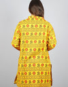 Spiritual Print Om Namah Shivay Full Sleeves Long Yellow & Red Kurta