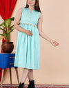 Printed half sleeves Kurti Sky Blue