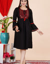 Embroidery Kurti  Keen Length Black & Red