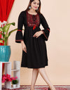 Embroidery Kurti  Keen Length Black & Red