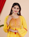 Embroidery Kurti  Knee Length Yellow