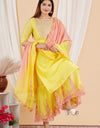 Plain Solid Kurti Tagai knee length Golden Yellow